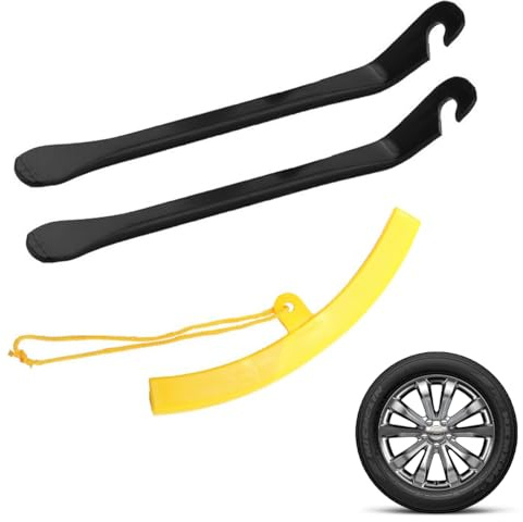 DIFLAX Demonte pneus Velo, Démonte-Pneu en métal, Démonte Pneu Vélo en Métal Noir, Leviers de Pneus de Vél Outil de Démontage de Réparation de Pneu de Vélo, pour VTT, vélo