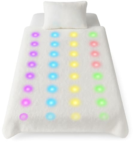 Playlearn Plush LED Sensory Blanket – Soft Color-Changing Light-Up Throw for Calming Play, Relaxation & Focus – Machine Washable, Portable LED Design, 125x90cm – Suitable for All Ages