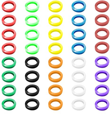 40 Anillos De Identificación De Llaves, Estuches De Llaves De Silicona De Colores, Prácticos Estuches De Protección De Llaves, Adecuados para La Clasificación De Llaves En El Hogar Y La Oficina.