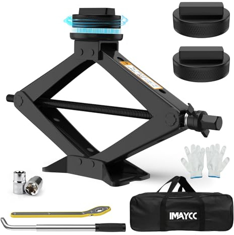 Gato para Coche Universal 2.5T/2500kg IMAYCC Kit de Gato Coche para Serie Mercedes-Benz con 2 Pcs Bloque De Goma, Portátil Kit de Emergencia con Llave de Tuercas de RuedaMercedes-Benz