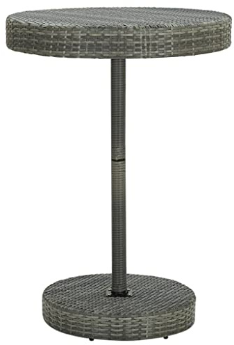 Tomostar Table de Bar Haute, Table Bistrot de Jardin Extérieur Gris 75,5x106 cm Résine tressée