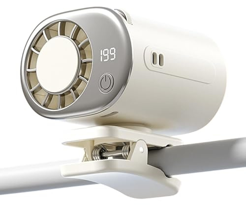 2026 Car Clip On Air Conditioner Fan With Led Display - 360° Rotation & 199 Speeds Adjustable, Portable USB Rechargeable Personal Cooling Fan With 16℃ Semi-Cooling And Detachable Wide Clamp