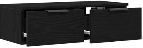 Augerqir Armoire murale noire aspect chêne 68 x 30 x 20 cm avec beaucoup d'espace de rangement, armoire de rangement moderne pour salon et salle à manger, durable, montage mural, armoire ménager