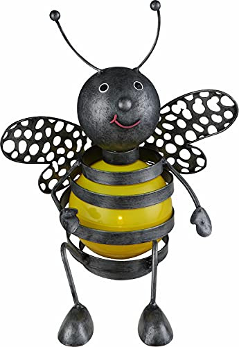 GLOBO LED Solarleuchte Metall Biene Solarlampe Leuchte Lampe Solar Solarlicht Gartenleuchte (Leuchtmittel, Metall, Kunststoff)