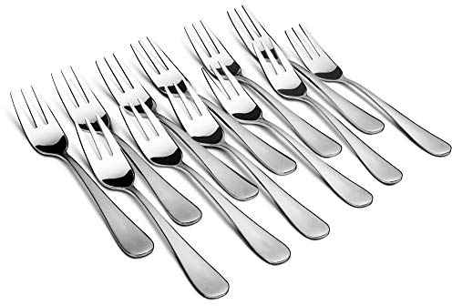 Snamonkia Appetizer Small Forks Set of 12, 5.4 Inches, Dessert Forks Stainless Steel, 3-Tine Portable Cocktail Salad Fruit Forks for Party Travel