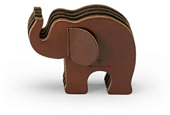 Graf von Faber-Castell - Stiftehalter Elefant Kalbsleder, Größe S | Aus italienischem Kalbsleder mit 12 Polychromos Buntstiften und drei Filzfächern