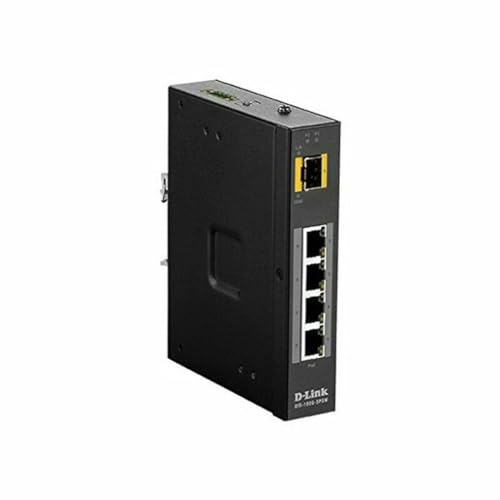 D-LINK DIS-100G-5PSW 5 Port unmanaged Industrie Switch with 4 x 10/100/1000BaseTX ports 4 PoE & 1 x 100/1000BaseSFP ports