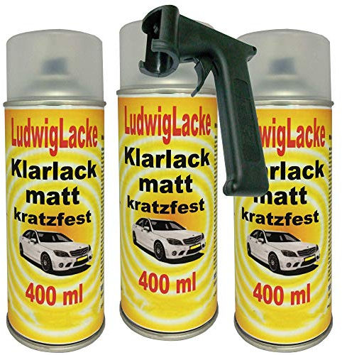 Ludwiglacke Klarlack matt Spraydose 3 x 400ml Plus Haltegriff