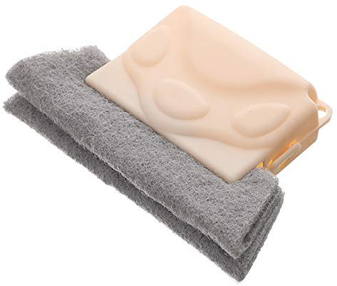 Yuly Scheuerschwammbürste, Fensterschlitz-Reinigungsbürsten für Fensterbank und Gleitschienen, Rillen, Herd, Eckwischer, Reinigungswerkzeug für Fugendichten, 6 Stück (beige)