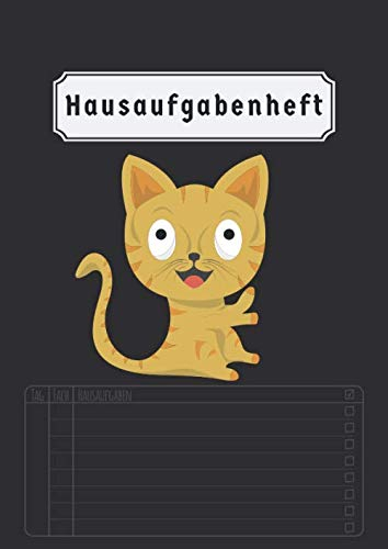 Hausaufgabenheft: Grundschule | Din A4 | 50 Blatt | Aufgabenheft Grundschule | Für Kinder | Schwarz