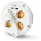Garza Power - Regleta Circular con 4 enchufes + 2 USB | Ladrón múltiple 1.5 Metros | con Interruptor y guardacable | Cable H05W-F 3G | Color Blanco