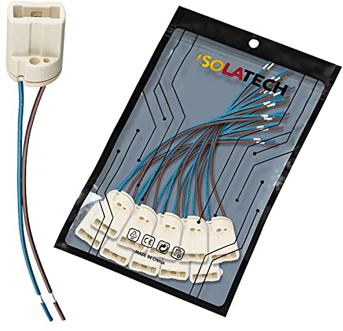ISOLATECH 10x G9 Keramik Lampenfassung max.250V/2A | Für LED- und Energiesparlampen, Hitzebeständig, Einfache Installation, Geeignet für Einbauleuchten in Küche und Badezimmer