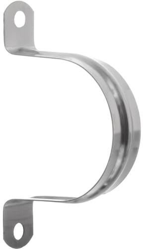 YoiYee 50mm U Shape Pipe Clamp, 304 Stainless Steel Saddle Hose Clip, 2 Holes Tension Strap for Ducting Plumber Securing Gas/Water Pipe/Tube, Pack of 10