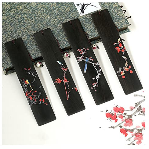 caihuashopping Lesezeichen Hölzerne Lesezeichen Exquisite Hohlset Geschenkbox Klassische chinesische Art Antikes Geschenk Kleines Geschenk for Buchliebhaber Buch Markierungen (Color : 3)