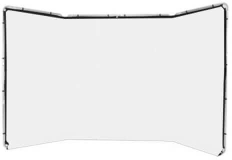 Pixapro 2.4x4m Collapsible Panoramic Background Frame With Black Muslin Cloths Green Screen Backdrop Photography Studio Photoshoot Fabric (Frame and Fabric, White)