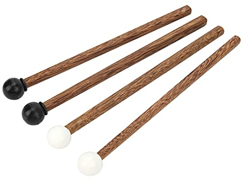 4 Pièces Acier Langue Tambour Maillets Caoutchouc Tête Percussion Maillets Bâtons Enfants 16.5 Cm