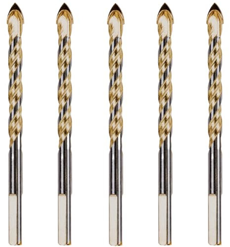 RENNIE TOOLS - Confezione da 5 punte da trapano per piastrelle da 8 mm, per l'uso su piastrelle in porcellana, cemento, pareti in mattoni, vetro, plastica, cemento e legno (8 mm)