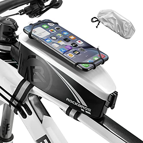 ROCKBROS Fahrradrahmentasche, Mountainbike-Tasche, große Kapazität, mit Handyhalterung, 4-6,7 Zoll