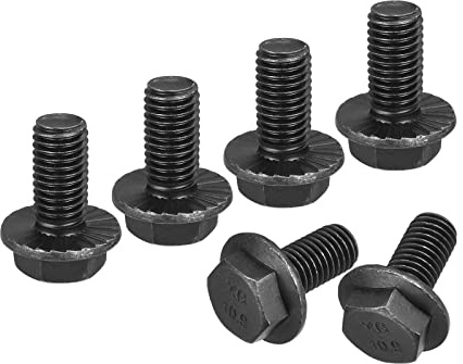 sourcing map M12-1.75x25mm Hex Serrated Flange Bolts 10.9 Grade Carbon Steel Screws 6pcs