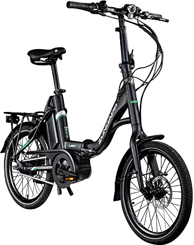 ZÜNDAPP X20 E Bike 20 Zoll Klapprad für Damen und Herren 150-190 cm Bosch Ebike Mittelmotor mit 7 Gang Nabenschaltung Elektro Fahrrad 400 Wh Akku Faltrad (45 cm, schwarz/grün)