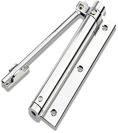 WANLIAN Stainless Steel Adjustable Automatic Door Closer, Surface Mounted, Spring Loaded for Residential,Commercial, Home, Office, Hotel,Silver