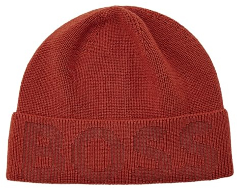BOSS Herren Lamico Hat Mütze aus Baumwolle und Wolle mit Strick-Logo