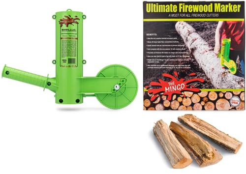 THE MINGO Ultimate Firewood Measuring Tool - Chainsaw Fire wood Marking Tool With Marking 14 Wheel - Log Paint Marker -Measuring Accessory For Chainsaw - Logging Accessory