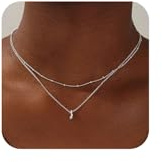 TINGN Kette Damen Kette mit Buchstaben, Silber Buchstaben J Halskette Layered Silberkette Buchstabenkette Damen Initialen Halskette Damen Personalisierte Silber Buchstaben Kette für Frauen Mädchen