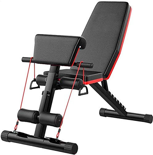 FHPEWXDG Hantelbank, Faltbare Sit-Up-Bank, Hantelbank, Ganzkörpertraining, Bankdrückbank, Flache Schrägbank, Trainingsbank, Krafttraining im Fitnessstudio