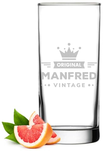 polar-effekt Longdrink Wasserglas 485 ml mit personalisierter Gravur - Trinkglas mit Namen - Geschenke für Männer - ideal für Drinks, Bier, Aperitif und Whisky