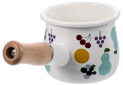 Cabilock Emaille Milchpfanne Klein Mit Griff Multifunktional Als Butterwärmer Und Nahrungstopf Geeignet Für Gas Induktionsherde Leichter Einhand-milchkochtopf Für Küche Und Haushalt
