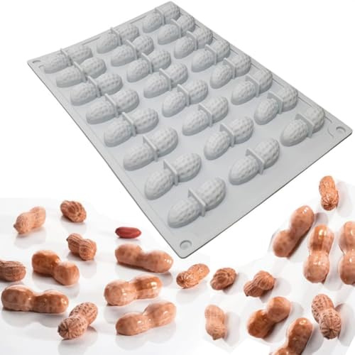 Cjeuxnr 1 molde de silicona con forma de fruta 3D para postre francés, mousse, pasteles, pasteles, pasteles, chocolate, trufa, cupcakes, gelatina, pudín de galletas (cacahuete (144 g)