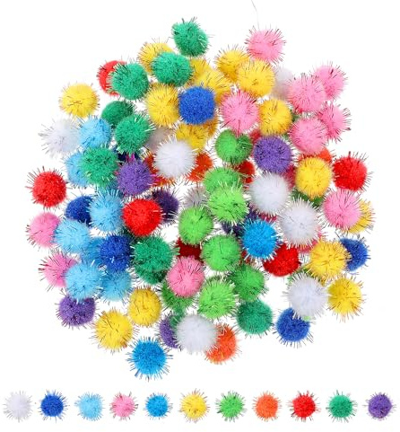 300 Stück Pompons zum Basteln, Ponpon Basteln Bunte 15mm zum Bastelns, Filzkugeln Für Kinder, Kreative DIY Handwerk Dekorationen