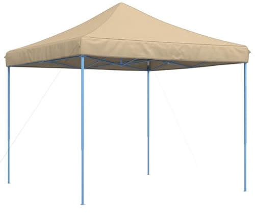 Tonnelle de Jardin Pliable, Tente de Réception Pavillon Barnum de Jardin Beige 292x292x315 cm