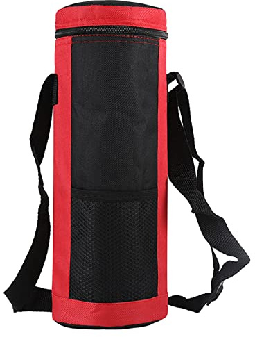 Bouteille d'eau pour sac de transport, support d'eau isotherme portable pour homme, femme, enfant, randonnée, camping, sac de transport Oxford, Rouge, Taille unique