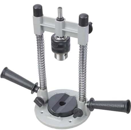 Heavy Duty Aluminum Alloy Drill Jig Attachment with Adjustable Angles Control Safe Handle and Anti Slip Base Design Workshop Drill Press Attachment for Round Stock