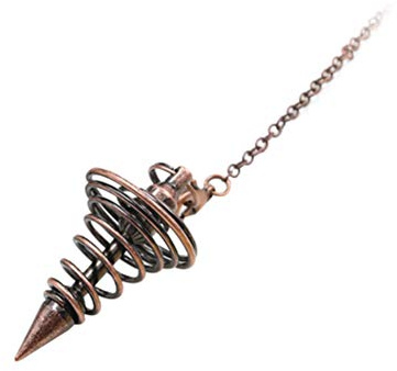 Gonetre metall spirituell pendel spådom verktyg för energihelande chakra-balansering nedsänkning pendel tillverkad av hållbar metallkedjelängd 19 cm storlek 42 x 22 mm flera färger (brons)