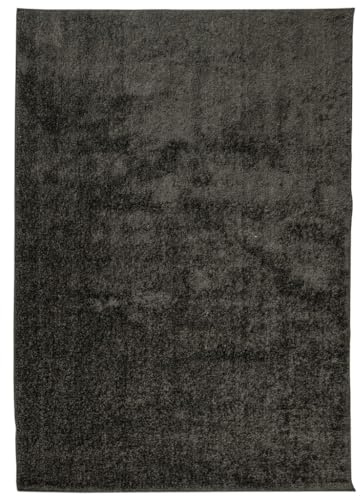 QJBSAVVA Tappeto a pelo lungo Istan Shaggy morbido, effetto flokati, 120 x 170 cm, soffice, con retro in gel antiscivolo e certificato Oeko-TEX, colore: antracite