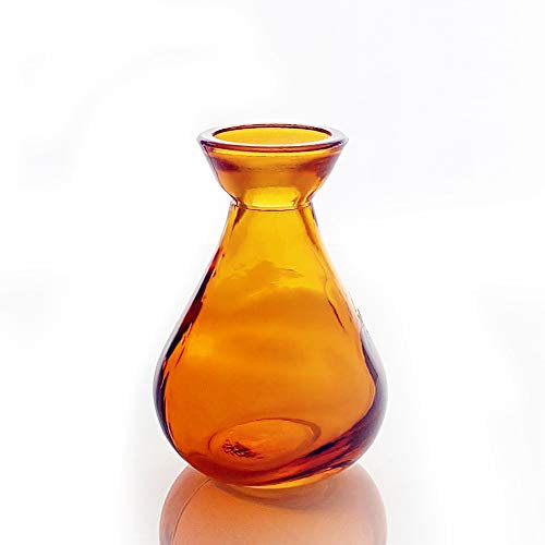 Grehom Recycled Glass Bud Vase (Set of 2) - Classic (Orange); 10 cm Vase