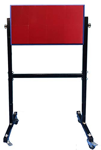 Table Tennis Rebound Board Rebounder with 8 Red Rubbers, 2nd Generation Pingpong Return Board Self Training Equipment, Strong Steel Frame & Wheels | Easy to Install (44.5 H x 27.5 W)