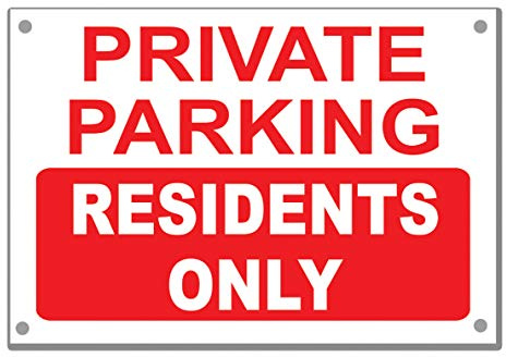 A3 No Parking various 5mm Foamex Sign red white with holes (RESIDENTS ONLY)
