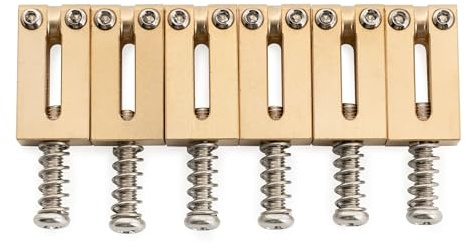 Musiclily Ultra 10,5mm Moderner Messing Saitenreiter Rohfarbe 6er Set | für Strat/Tele Style E-Gitarre