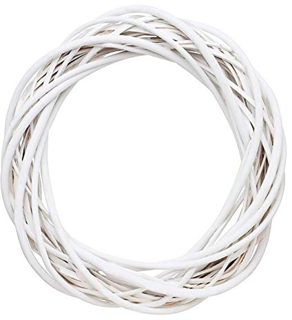 Türkränze, grau weiße künstliche Kränze, Weidenkranz Dekor Weihnachten Rattanrebe Ring Blumenreifen Natürliche 30cm Ornamente Handwerk Zubehör Blume Vordere Türkränze Für Frühling und Sommer