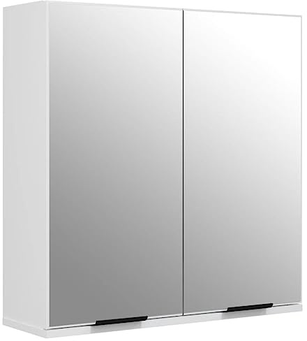 vidaXL Spegelskåp vit 64x20x67 cm, badrumsspeglar, speglar, medicinskåp, spegel, väggskåp, väggskåp badrum
