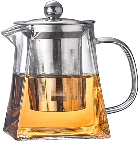 BEZAX Teekanne Teekanne Gusseisen-Teekanne Klarglas-Tee-Ei mit Edelstahlsieb Verdicken Hitzebeständiger Teekessel für Loseblatt-Tee Blühender Tee Teezubehör (Size : 350ml) (Size : 350ml)