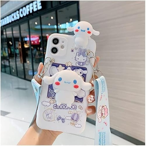 XIAOWEI fodral kompatibelt med iPhone 13 6,1 tum 2021, reptåligt stötdämpande stötskydd, söt kawaii-anime tecknad design för barn, tonåringar, pojkar flickor (3D-kanel)