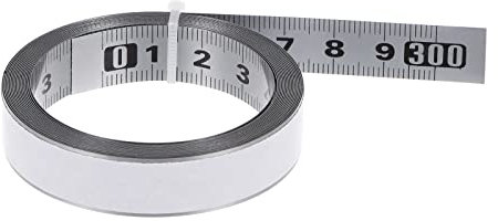 sourcing map Self-Adhesive Measuring Tape 300cm Metric Tape Measure Stainless Steel Waterproof Left to Right Read Metal Sticky Ruler Steel Workbench Ruler