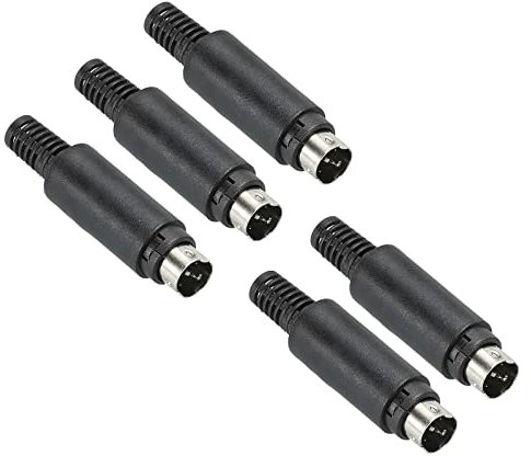 PATIKIL S-Video DIN Mini Maschio Presa 3 Pin Segnale Trasmissione per TV, DVD Giocatore 5pz