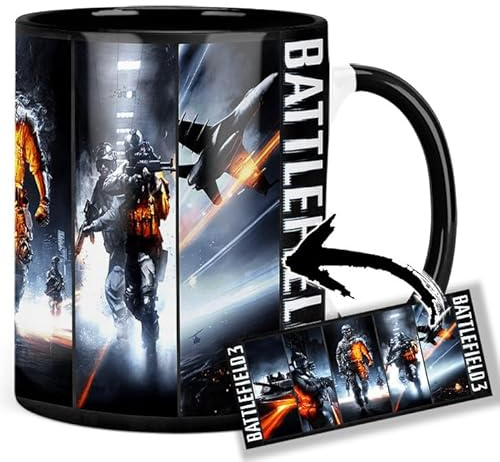 Battlefield 3 Tasse Innen & Henkel Schwarz Keramikbecher Mug