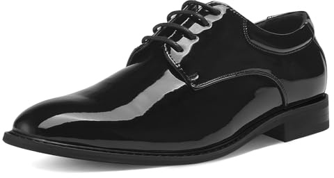 MERIDOS Men's Dress Shoes Formal Business Classic Lace Up Wingtip Oxford Shoes,Black Patent,11 US